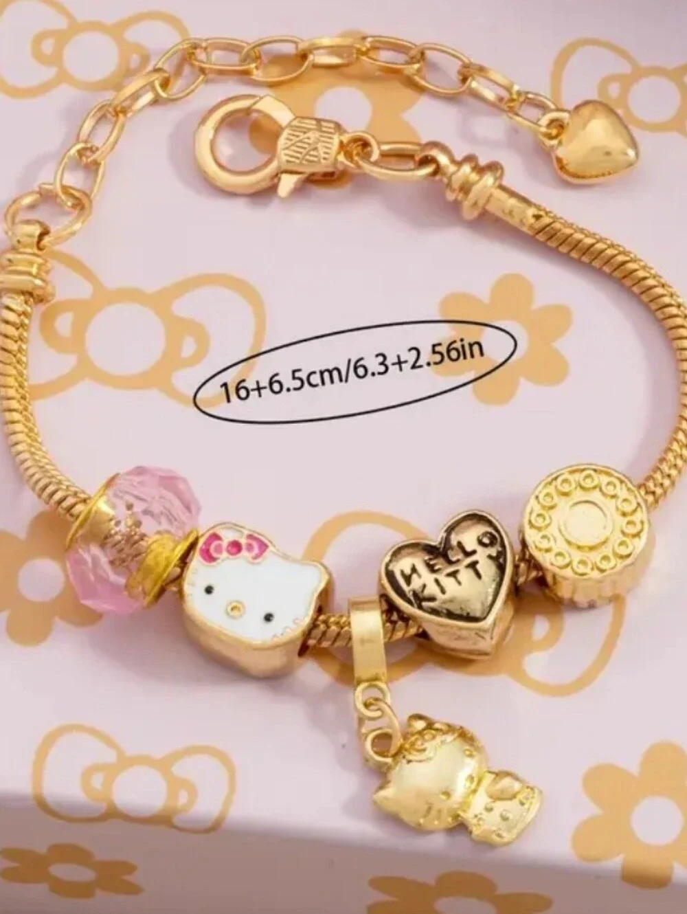 Hello Kitty Pink & Golden Charm Bracelet by Hello Kitty